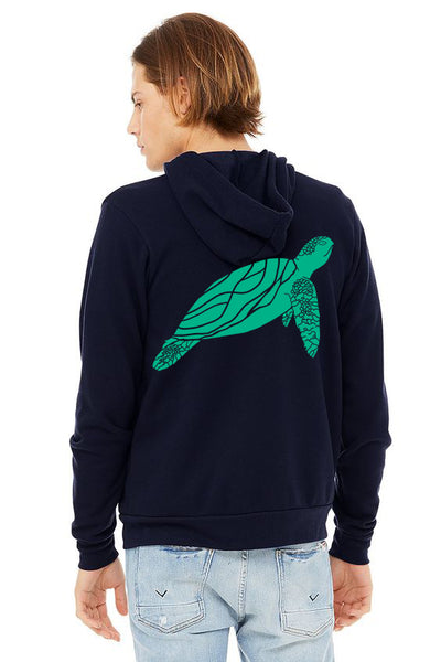 Sea Turtle Ultra Soft Zip Up Hoodie - Unisex Navy