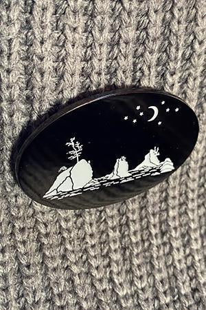 Moon Over Three Graces Lapel Pin