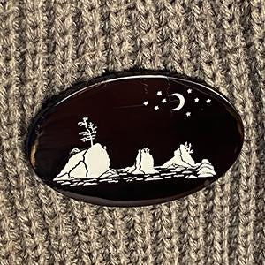 Moon Over Three Graces Lapel Pin
