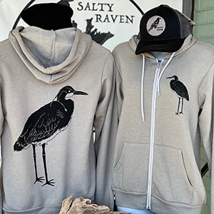 Blue Heron *Limited Edition* Ultra Soft Zip up Hoodie - Unisex Heather Stone