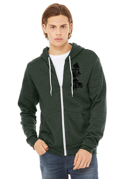 Pine Tree Flock Sponge Fleece Zip up Hoodie
