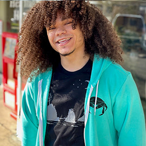 Crabby Beach *Limited Edition* Ultra Soft Zip up Hoodie - Unisex Teal