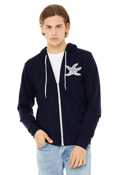 Whale Sighting Ultra Soft Zip Up-Hoodie - Unisex Navy