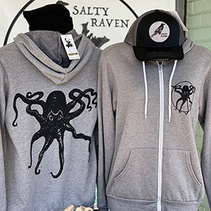 Octopus Kraken Ultra Soft Zip up-Hoodie - Unisex Deep Heather