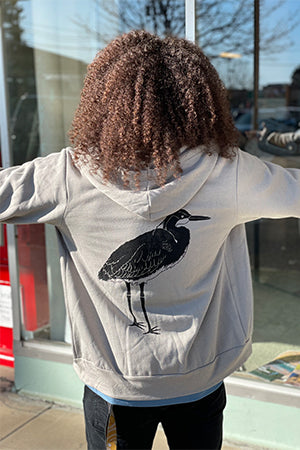 Blue Heron *Limited Edition* Ultra Soft Zip up Hoodie - Unisex Heather Stone
