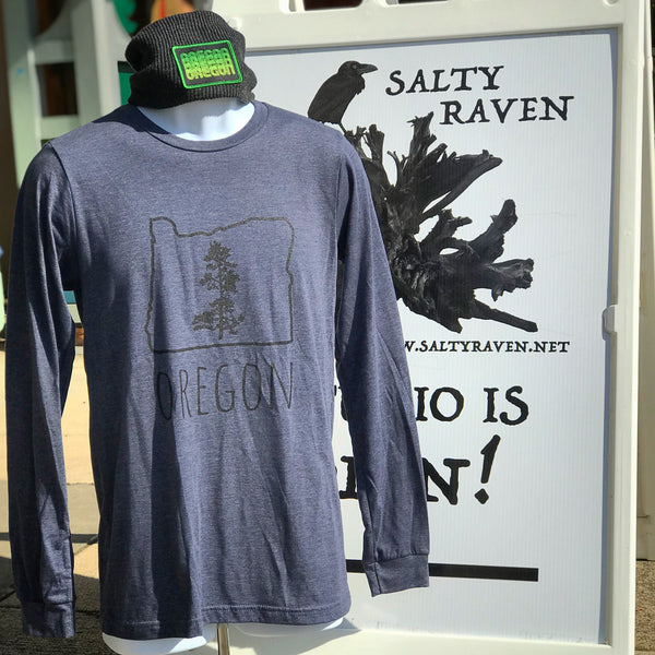 Oregon Pine *Limited Edition* Longsleeve T-Shirt - Long Sleeve Unisex Heather Navy