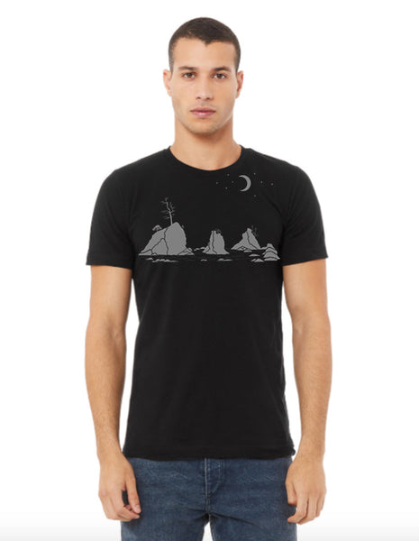 Moon Over Three Graces T-Shirt - Unisex Black
