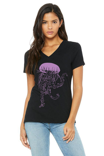 Vogue Jellyfish V-Neck Tee - Women's Black