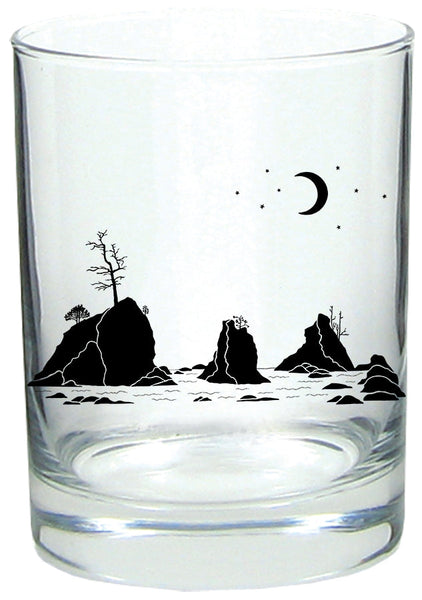 Moon Over Three Graces Lowball Rocks Glass
