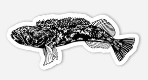 Black Ling Cod Die-Cut Vinyl Sticker