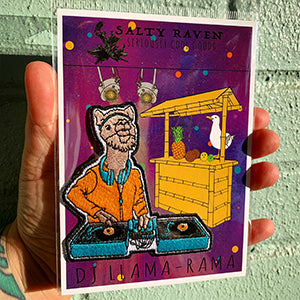 DJ LlamaRama Iron-On-Patch