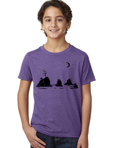Moon Over Three Graces - Toddler & Youth T-Shirt Team Purple