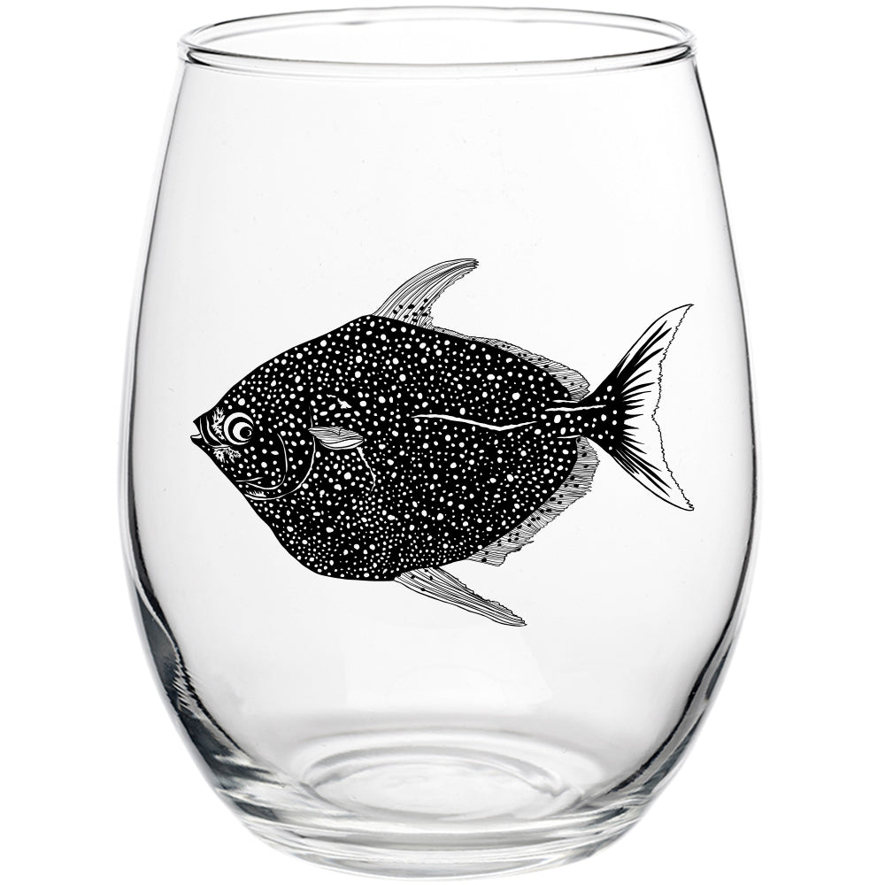 Moon Fish Stemless Wine Glass