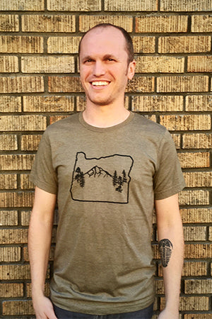 Oregon Map Mt Hood “Limited Edition” T-Shirt - Unisex Heather Olive
