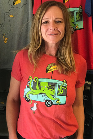 Octo's Tacos T-Shirt - Women's Heather Red