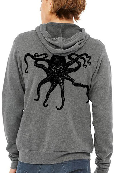 Octopus Kraken Ultra Soft Zip up-Hoodie - Unisex Deep Heather