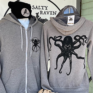 Octopus Kraken Ultra Soft Zip up-Hoodie - Unisex Deep Heather