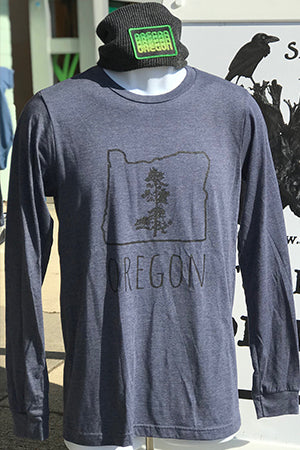 Oregon Pine *Limited Edition* Longsleeve T-Shirt - Long Sleeve Unisex Heather Navy