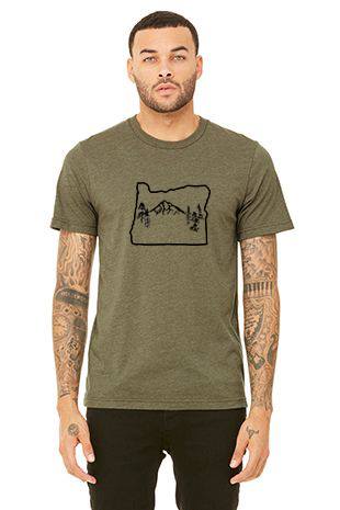 Oregon Map Mt Hood “Limited Edition” T-Shirt - Unisex Heather Olive