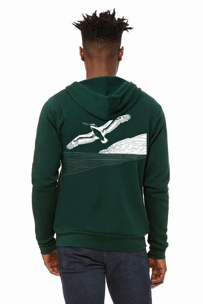 Pelicanza Pelican Beach *Limited Edition*  Ultra Soft Zip Up Hoodie - Forest