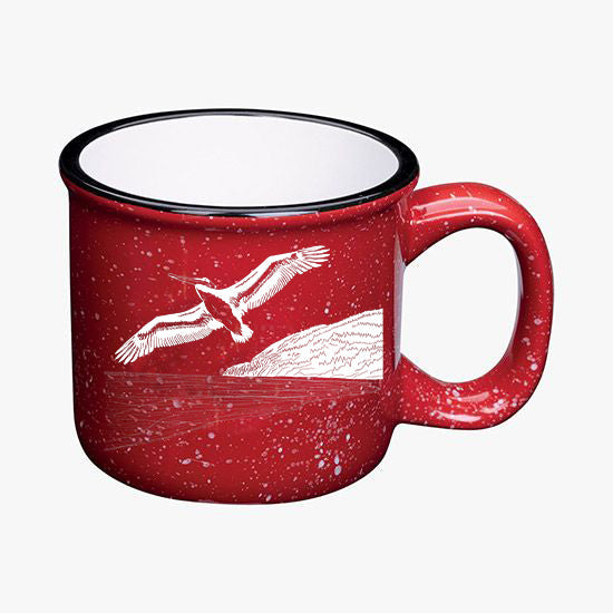 Pelicanza Beach Red 15oz Ceramic Campfire Mug