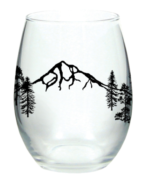 Vermont Pine Tree Etched Stemless Wine Glass - 15 oz – Alpine Drift