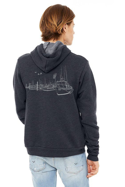 Salty Port Ultra Soft Pull Over Hoodie - Unisex Heather Navy
