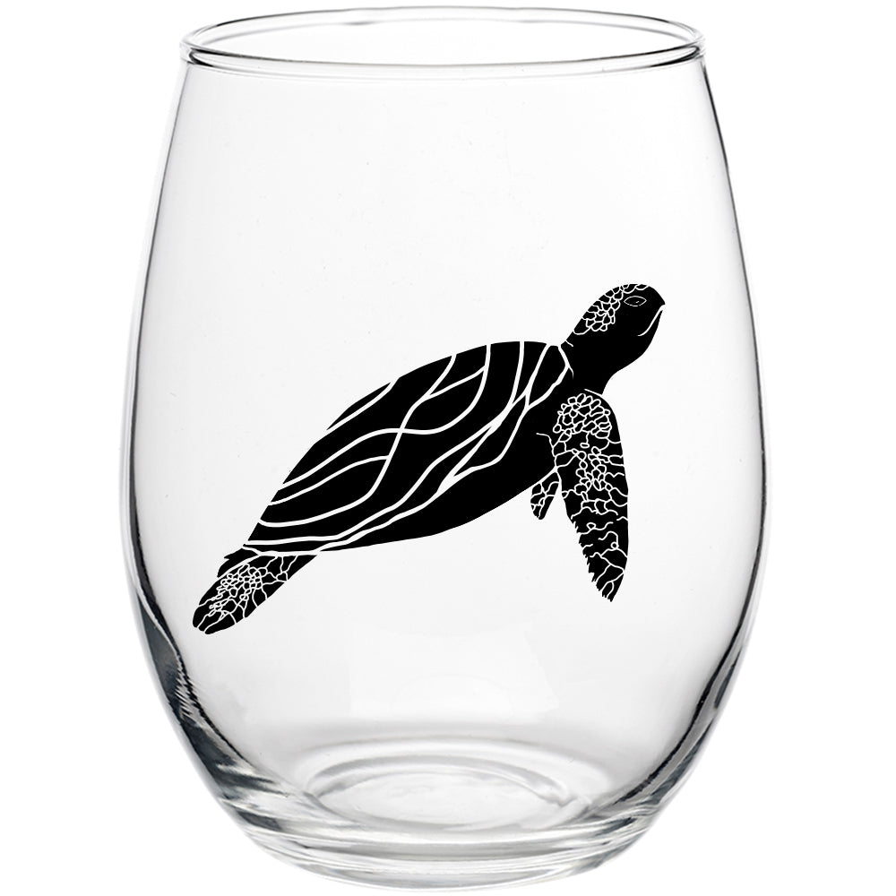 turtle wine glasses Sea Turtle Stemless Wine Glass Single Boxed