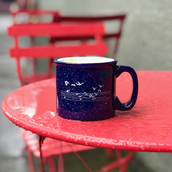 Seagull Beach Cobalt Blue 15oz Ceramic Campfire Mug
