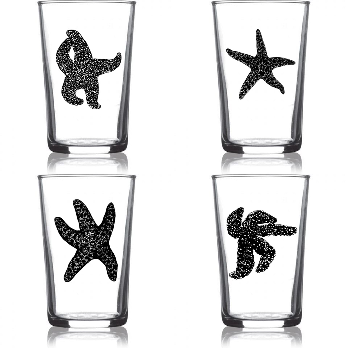 4 Pack Boxed Set Fish Color or Black Collins Glasses – Salty Raven