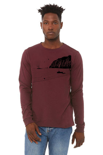 Whale Sighting "Limited Edition" T-Shirt - Long Sleeve Unisex Maroon