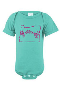 Oregon Map Mt Hood *Limited Edition* One Piece - Infant  Caribbean