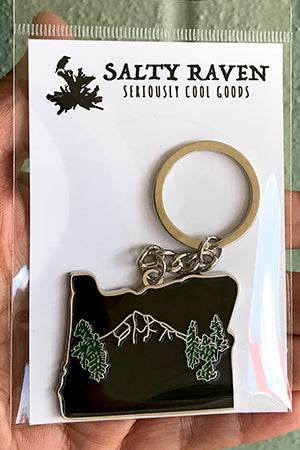 Oregon Map Mt Hood Key Chain