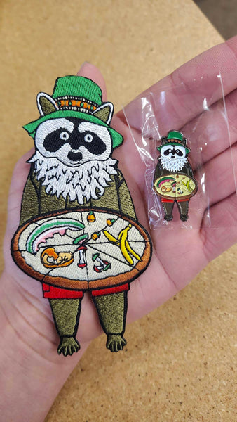 Radicchio Raccoon Iron-On-Patch