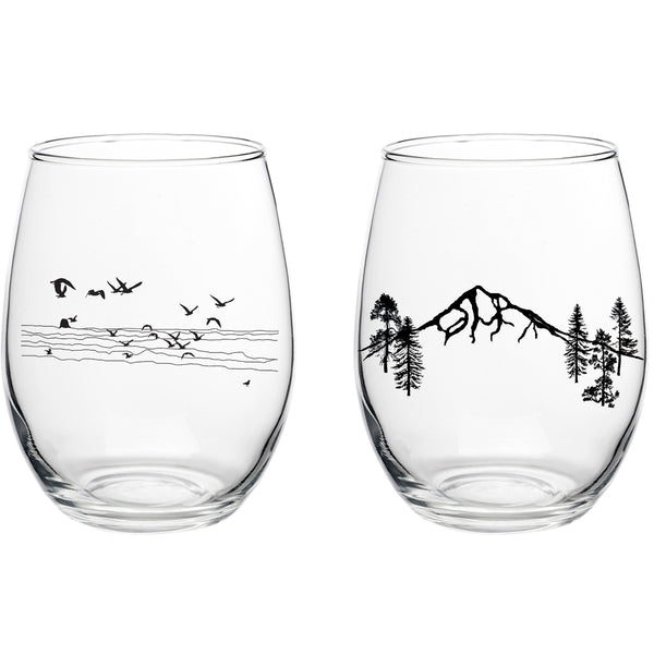 Hood To Coast Stemless Wine Sets