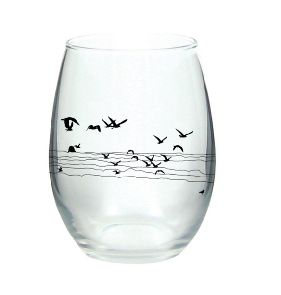 Seagull Beach Stemless Wine Glass