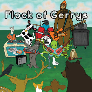 Cast of Flock of Gerrys Characters performing. 