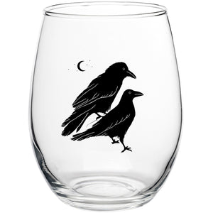 Moon Over Three Graces Wine Glass