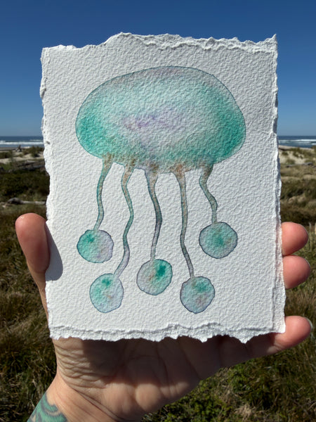 Bubble Jelly 11x14  - Original Watercolor Paintings By Seasons Kaz Sparks