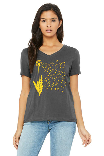 1000 Wishes V-Neck Tee  - Women's Dark Grey Heather (Limited) or Asphalt