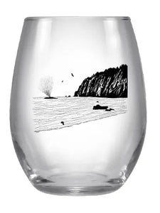 Whale Sighting Stemless Wine Glass