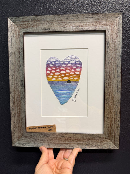 Rainbow Haystack Sunset 8x10  - Original Watercolor Paintings By Seasons Kaz Sparks