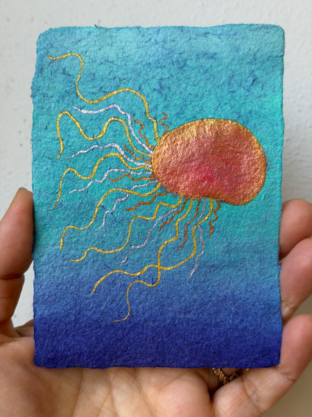 Into the Light Jelly 8x10  - Original Watercolor Paintings By Seasons Kaz Sparks