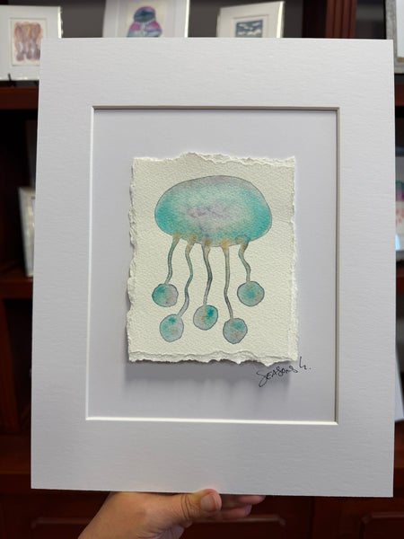 Bubble Jelly 11x14  - Original Watercolor Paintings By Seasons Kaz Sparks
