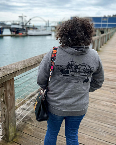 Sea Lion's Port Sponge Fleece  Zip up Hoodie - Unisex Deep Heather