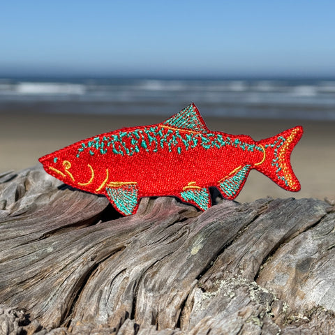 Salmon Iron-On-Patch