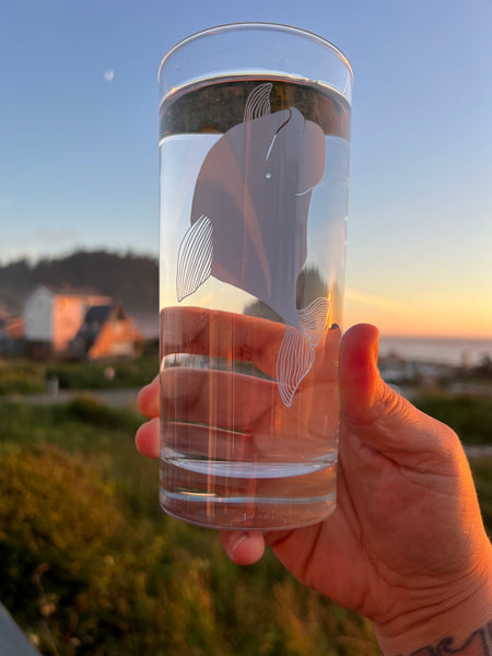 4 Pack Boxed Set Whales Color Tall Collins  Glasses