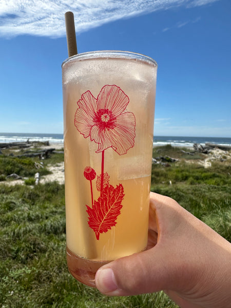 Flowers Poppy Flower Color Red Tall Collins Glass
