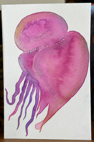 Lovely Jelly  8x10  - Original Watercolor Paintings By Seasons Kaz Sparks