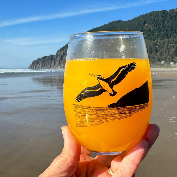 Pelicanza Beach Stemless Wine Glass